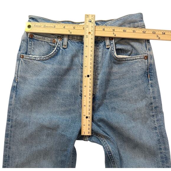 Agolde | high rise distressed cropped Riley in light wash | size 24 - Picture 5 of 8